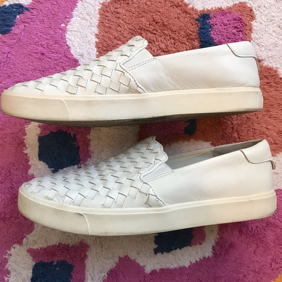 Sam Edelman Eda White Woven Leather Platform Slip Ons, size 10 - Picture 5 of 11